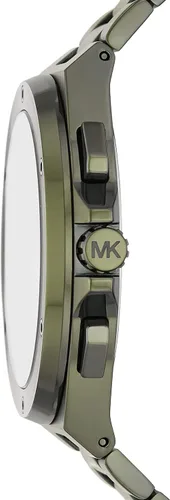 Vista 2 de Michael Kors Lennox - Reloj cronógrafo de acero inoxidable para hombre con correa de acero o silicona