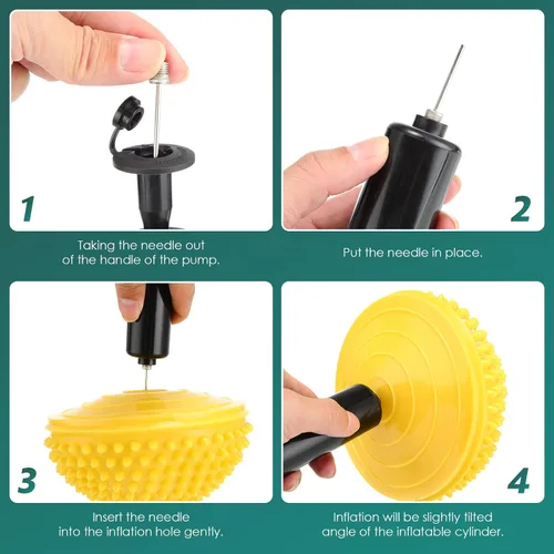 Vista 3 de Hungdao Paquete de 12 cápsulas de equilibrio de estabilidad, puntos con bomba de aguja, media punta, bóvedas de pelota de fitness para hombres