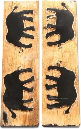 Vista 4 de Báscula de mango de cuerno de búfalo (corteza) - (Amber/Black) - (3.50 x 1.125 x 0.187)