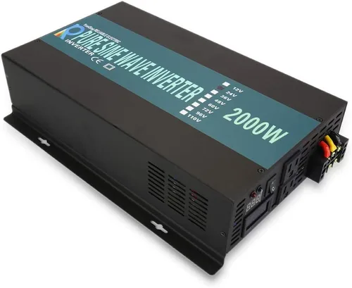 Vista 7 de WZRELB Inversor solar de onda sinusoidal pura de 1500 W, 24 V CC a 120 V CA, inversor de corriente fuera de la red para camping RV