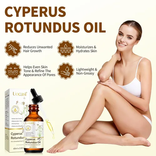 Vista 3 de Uocasi Paquete de 2 aceite de Cyperus Rotundus, aceite de ciprés prémium para depilación, inhibidor natural para reducir el crecimiento no deseado