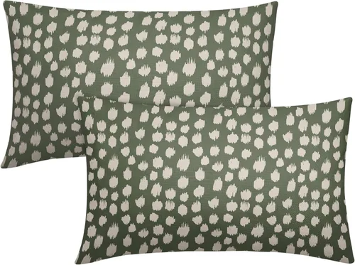 Vista 23 de Sweetshow Juego de 2 fundas de almohada de 16 x 16 pulgadas, diseño bohemio, con diseño de lunares, moderno y moderno, para exteriores, decorativas