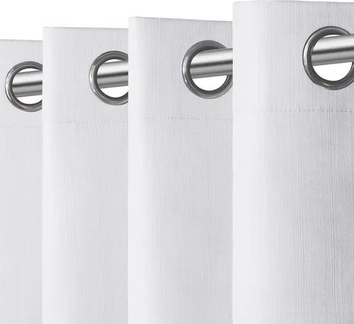 Vista 20 de Easy-Going - Cortinas opacas con aspecto de lino para oscurecer la habitación, con ojales para ventana, cortinas para dormitorio, sala de estar