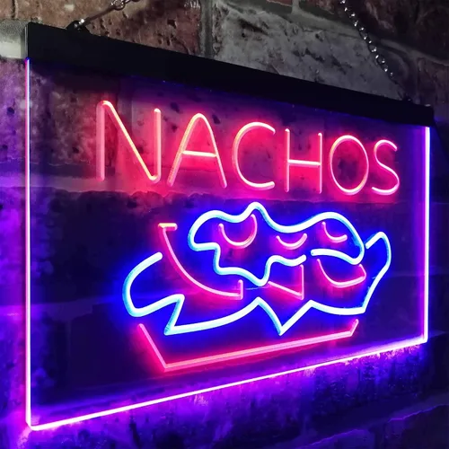 Vista 3 de ADVPRO Nachos Café - Letrero de neón LED de doble color, azul y rojo, 16 x 12 pulgadas, st6s43-i0314-Br