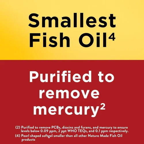 Vista 3 de Nature Made Suplementos de aceite de pescado Omega 3, 550 mg por porción, suplementos de aceite de pescado Omega 3 como ésteres etílicos para un