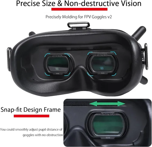 Vista 5 de FPV Gafas Correctivas Lentes Compatible con DJI FPV Gafas V2 Vuelo Gafas FPV Drone Accesorios - 8.0D