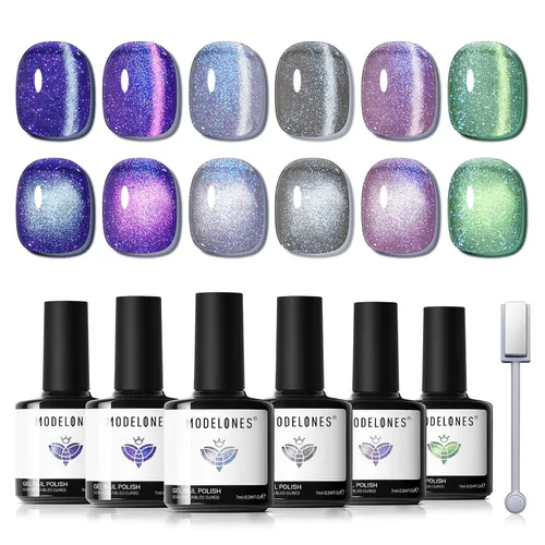 Vista 28 de modelones Imanes de uñas con imán de ojo de gato, ojo de gato, color marrón Juego de imanes de ojo de gato rosa bebé A A A