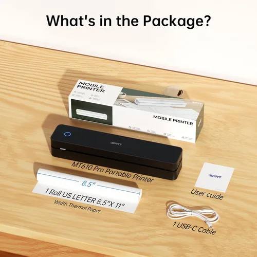 Vista 8 de iDPRT Impresora térmica portátil, 300DPI Inkless-Bluetooth impresoras móviles pequeñas inalámbricas para viajes, oficina, vehículos, uso doméstico