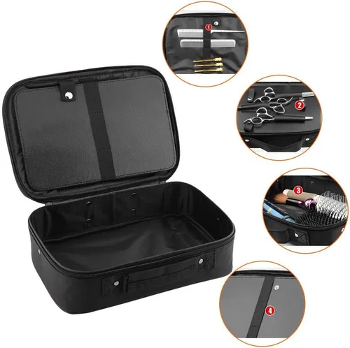 Vista 8 de Herramientas de peluquería Almacenamiento Estuche de transporte, Profesional Multifuncional Peluquero Peluquero Diseñador Bolsa de Sesión Cosméticos