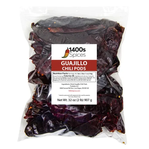Vista 7 de 1 libra de chile sin tallo de guajillo, pimientos secos enteros, chiles descolados por 1400s Spices Perfecto para salsas Birria, Topo, Enchilada