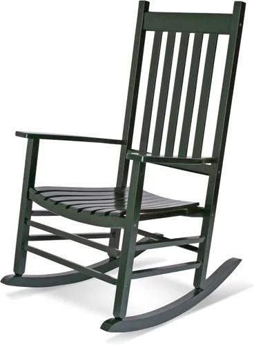 Vista 11 de Shine Company - Balancín para porche estilo Vermont, Silla mecedora de madera de respaldo alto, Aruba