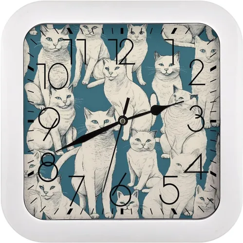 Vista 21 de 10" Square Modern Wall Clock,Animal Feathers Print Kitchen Clocks Wall Battery Operated,Silent Non Ticking Unique Funny Cute Wall Clock for Living