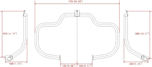 Vista 3 de SMT- Barra de choque de carretera negra compatible con Harley Touring 1997-2008 2007 2006 2005 [B07NS8RQDB]