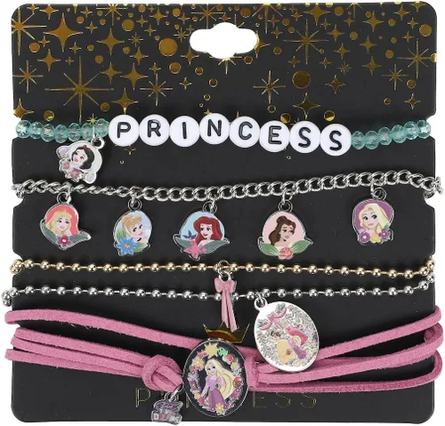 Vista 2 de Juego de pulseras de princesa Disney (juego de 4), Zinc, Sin gemas.