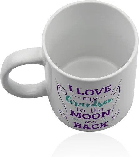 Vista 5 de Taza de nieto de 11 oz. taza de cerámica blanca. Regalos para nieto.