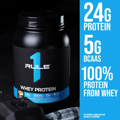 Vista 5 de Rule 1 Proteins Whey Protein Powder, Salted Carmel, 27 Servings