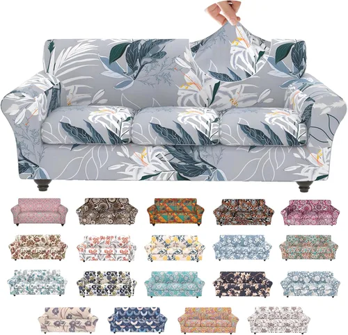 Vista 66 de Fundas elásticas para silla, fundas elásticas para sillón de 2 piezas, fundas de sofá lavables con diseño floral para sillón, protector de muebles