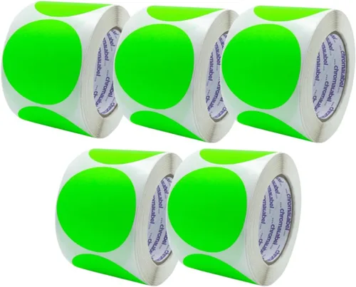 Vista 7 de ChromaLabel Etiquetas adhesivas circulares de 3 pulgadas, etiquetas adhesivas redondas de alta visibilidad, puntos adhesivos extraíbles, 500
