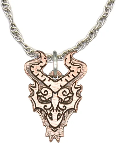 Vista 8 de Collar con colgante gótico, dragón de fantasía, Yin Yang, nórdico vikingo para regalo, estaño, cobre, oro, incluye cadena de plata de 24 pulgadas