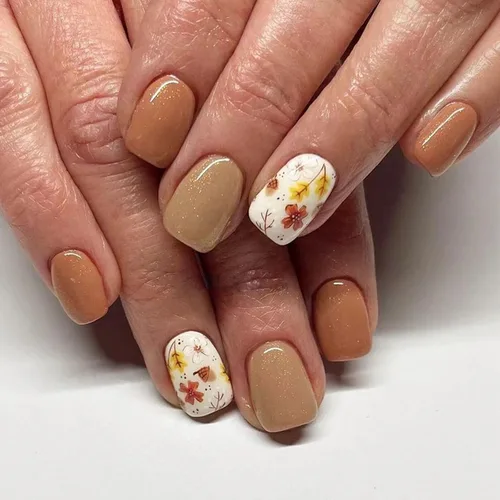 Vista 28 de 24 uñas postizas cuadradas a presión, cortas, bonitas, florales, acrílicas, con diseños de flores de arcoíris, uñas reutilizables con pegamento