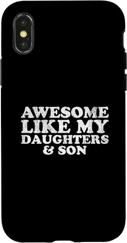 Vista 5 de Awesome Like My Two Daughters and Son Funny Mom Dad Parent Case for iPhone 16