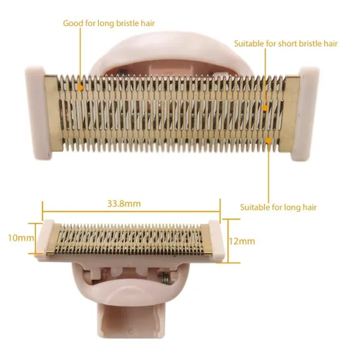 Vista 2 de 2 piezas de repuesto para maquinilla de afeitar Flawless Nu, con herramienta de eliminación de vello corporal chapada en oro rosa con fundas