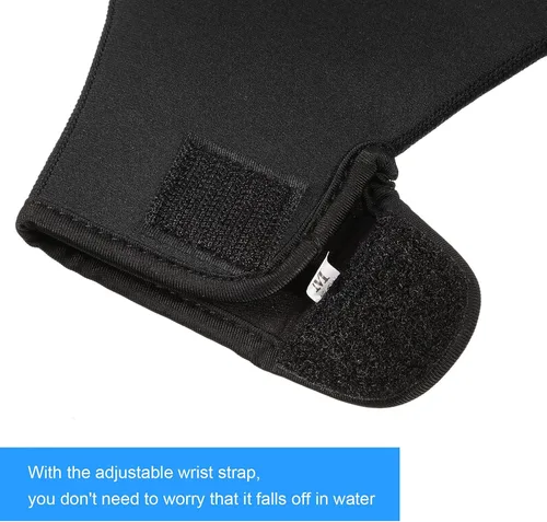 Vista 5 de Sumind - 2 pares de guantes de natación para mujeres y hombres, guantes de neopreno con malla para aeróbicos acuáticos, ejercicio de piscina, Negro