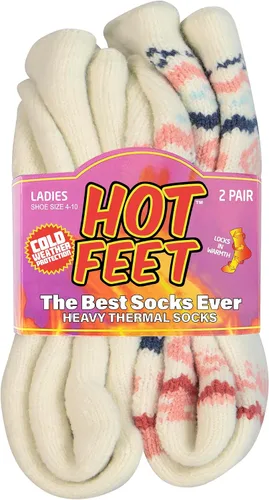 Vista 17 de HOT FEET Calcetines térmicos para mujer, calcetines térmicos para clima frío, gruesos y cálidos, para senderismo, calcetines aislados, tallas