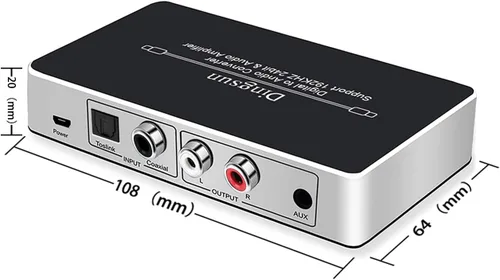 Vista 7 de Dingsun Convertidor de audio digital a analógico, convertidor óptico a analógico con control remoto IR, convertidor DAC compatible con 192 KHz/24