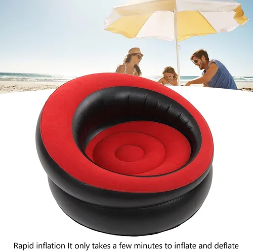 Vista 7 de Atyhao Sofá inflable, sofá de aire, silla inflable simple, sofá ultra suave, puf para sala de estar, dormitorio, sala de lectura, oficina, balcón