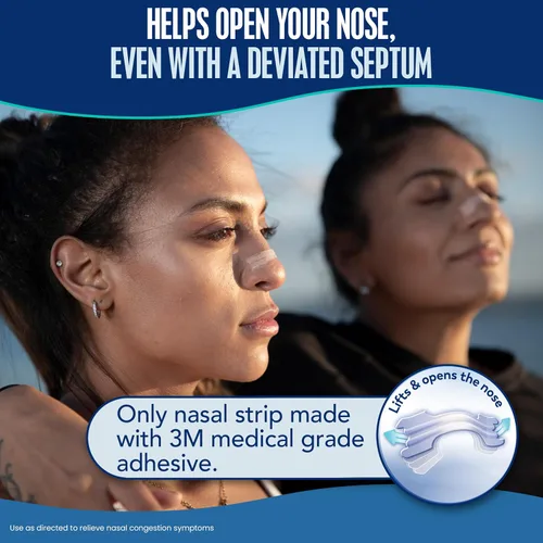 Vista 7 de Breathe Right Tiras nasales transparentes grandes, 30 unidades (el embalaje puede variar) Opens nose and increases nasal airflow, helps reduce
