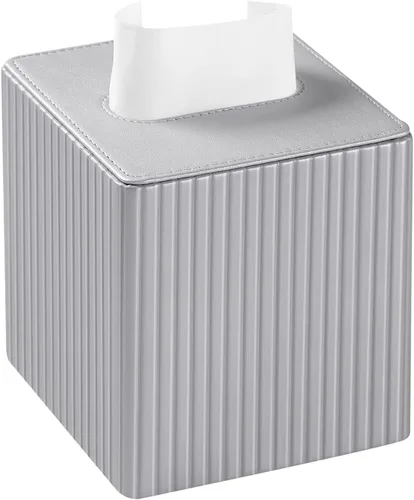 Vista 9 de Funda de Caja de Paños de Cuero PU Cuadrada, Soporte de Caja de Paños Rectangular con Cierre Magnético, Soporte de Paños Decorativo para Baño Dorado