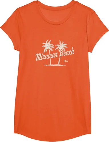 Vista 36 de Miramar Beach Florida Vintage 70s Palm Trees - Camiseta gráfica, Azul / Patchwork, S