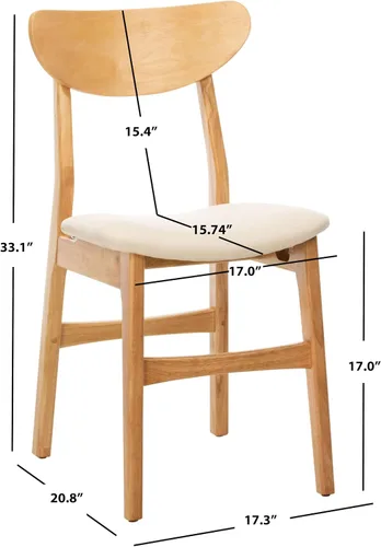 Vista 3 de Safavieh Home Lucca - Silla de comedor con cojín retro natural y blanco, juego de 2 natural / blanco