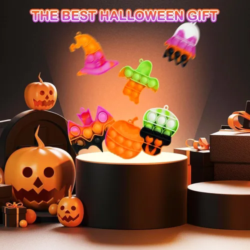 Vista 5 de Paquete de 24 mini juguetes sensoriales antiestrés de Halloween para niños y niñas, regalos de fiesta de Halloween, bolsas de golosinas
