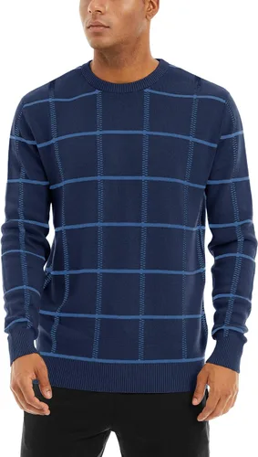 Vista 21 de MAGNIVIT Suéteres de punto de diseño básico para hombre, de algodón, suave, cuello redondo, para otoño e invierno