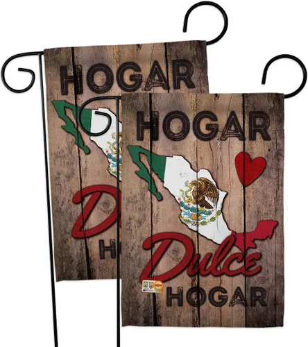 Vista 5 de Country Mexico Hogar Dulce Garden Flags 2pcs Pack Regional Nationality Nation International World Particular Area Small Decorative Gift Yard House