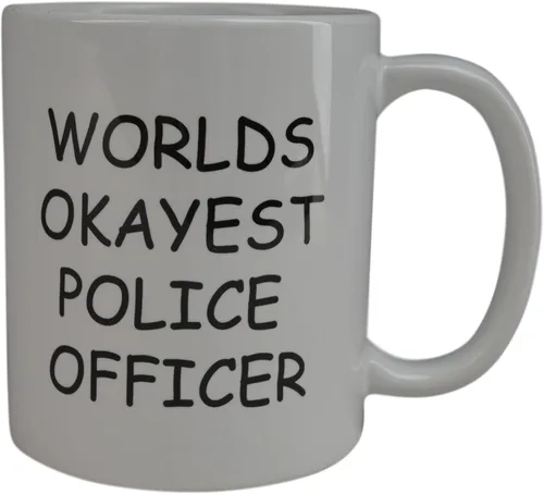 Vista 2 de Rogue River Tactical Divertida taza de café Wolds Okayest Police Officer Novelty Cup Gran idea de regalo para oficina, mordaza de elefante blanco
