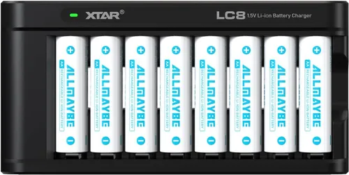 Vista 9 de XTAR Baterías de litio recargables AA de 1.5 V, 2000 mAh, alta tasa de descarga (2.5 A) para controladores de juegos, linternas, juguetes y más
