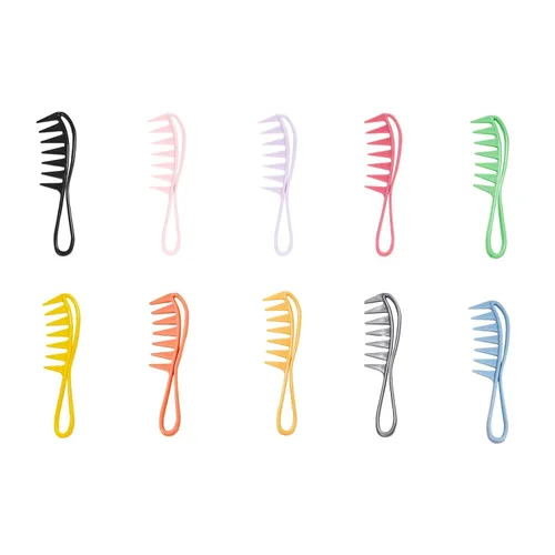 Vista 2 de Peine desenredante de dientes anchos para ducha, peine flexible de amplia separación, peine hueco, peine antiestático desenredante para el cabello