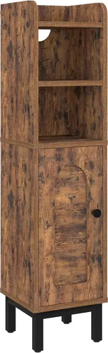 Vista 8 de Hzuaneri Gabinete de almacenamiento de baño, pequeño gabinete de piso de Marrón rústico