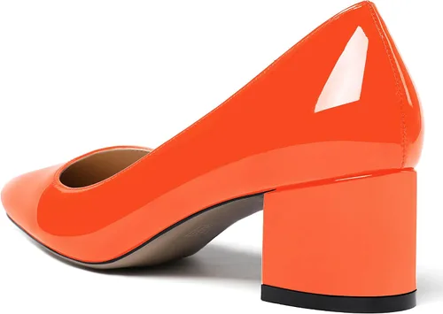 Vista 7 de MODENCOCO Zapatos de tacón bajo grueso y grueso para mujer, con puntera puntiaguda, de 2 pulgadas