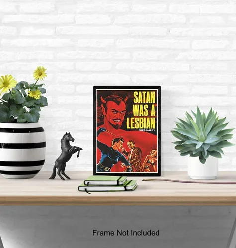 Vista 4 de Cartel de Satanás Era Una Lesbiana - Arte de Pared Vintage Retro de Película en Impresión - Regalos Lésbicos para Novia - Imagen Única y Genial