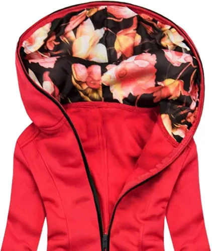Vista 2 de Aniywn Sudadera con capucha con cremallera para mujer, sudaderas de manga larga con capucha, casuales, ajustada, chaqueta ligera para otoño e