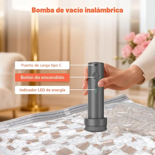 Vista 2 de Bolsas de vacío de viaje con bomba de recarga inalámbrica