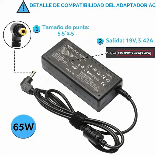 Vista 2 de Cargador adaptador de CA para Dynabook Portege X30L-G1331, X30L-G-BTO, A30-E-BTO