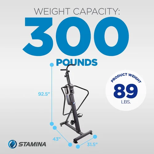 Vista 4 de Stamina Productos Cardio Climber Máquina de ejercicios de fitness para entrenamiento en casa con entrenamiento inteligente, monitor LCD y ruedas