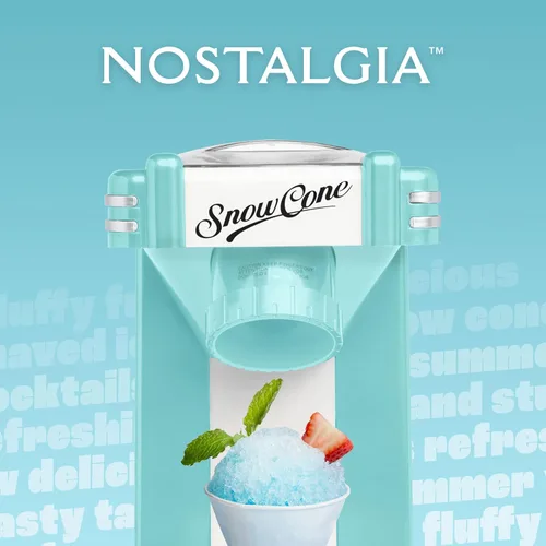 Vista 7 de Nostalgia Máquina de cono de nieve retro – Tamaño de encimera de una sola porción – Máquina de hielo afeitado para conos de nieve, granizados