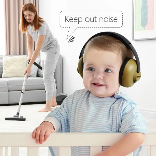 Vista 7 de BBTKCARE Auriculares para bebés - Protección de oídos para bebés Orejeras para bebés Auriculares con cancelación de ruido 3-36 meses - Verde Verde