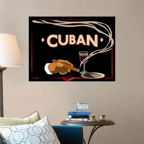 Vista 3 de GREATBIGCANVAS Cubano - Póster de publicidad de cigarros vintage sin marco